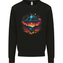 Futuristic Abstract Space Diamond Alien Mens Sweatshirt Jumper Black