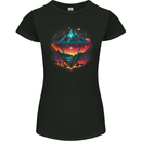 Futuristic Abstract Space Diamond Alien Womens Petite Cut T-Shirt Black