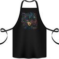 Futuristic Cyberpunk Girl Crypto Alien, Cotton Apron 100% Organic Black