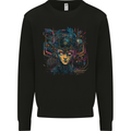 Futuristic Cyberpunk Girl Crypto Alien, Kids Sweatshirt Jumper Black
