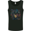 Futuristic Cyberpunk Girl Crypto Alien, Mens Vest Tank Top Black