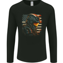 Futuristic USA Space Pilot Astronaut Mens Long Sleeve T-Shirt Black