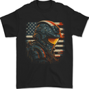 Futuristic USA Space Pilot Astronaut Mens T-Shirt 100% Cotton Black