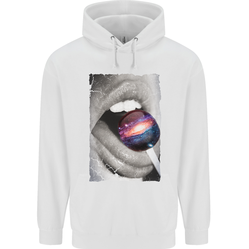 Galactic Taste Mens 80% Cotton Hoodie White