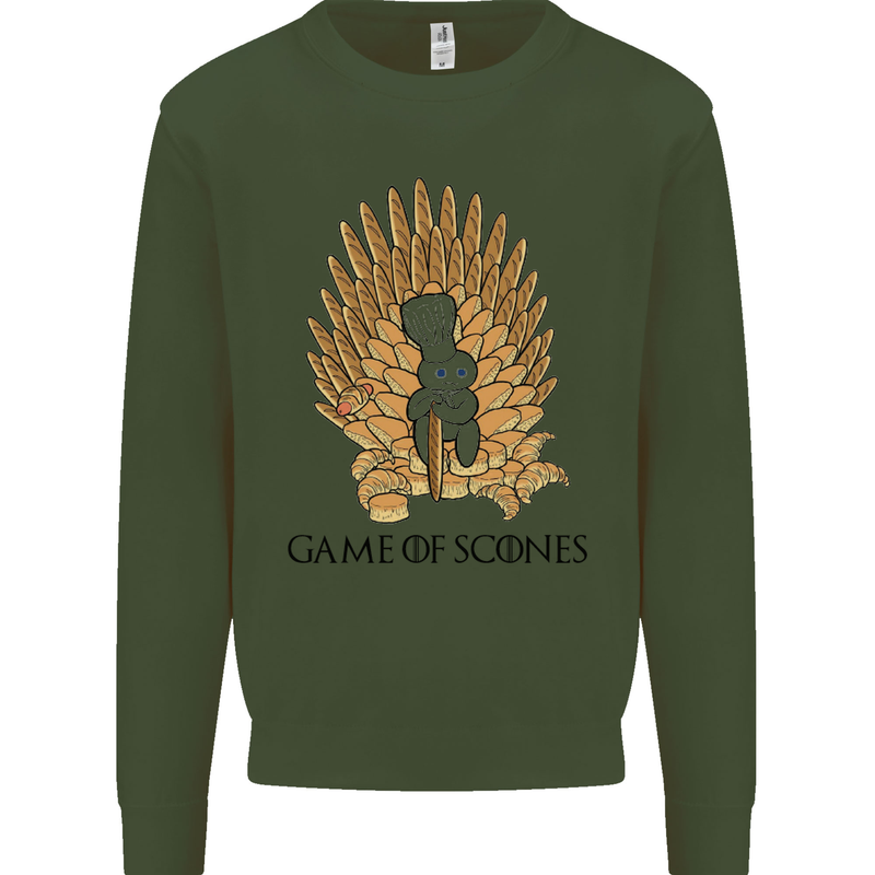 Game of Scones Funny Movie Parody GOT Kids Sweatshirt Jumper Forest Green