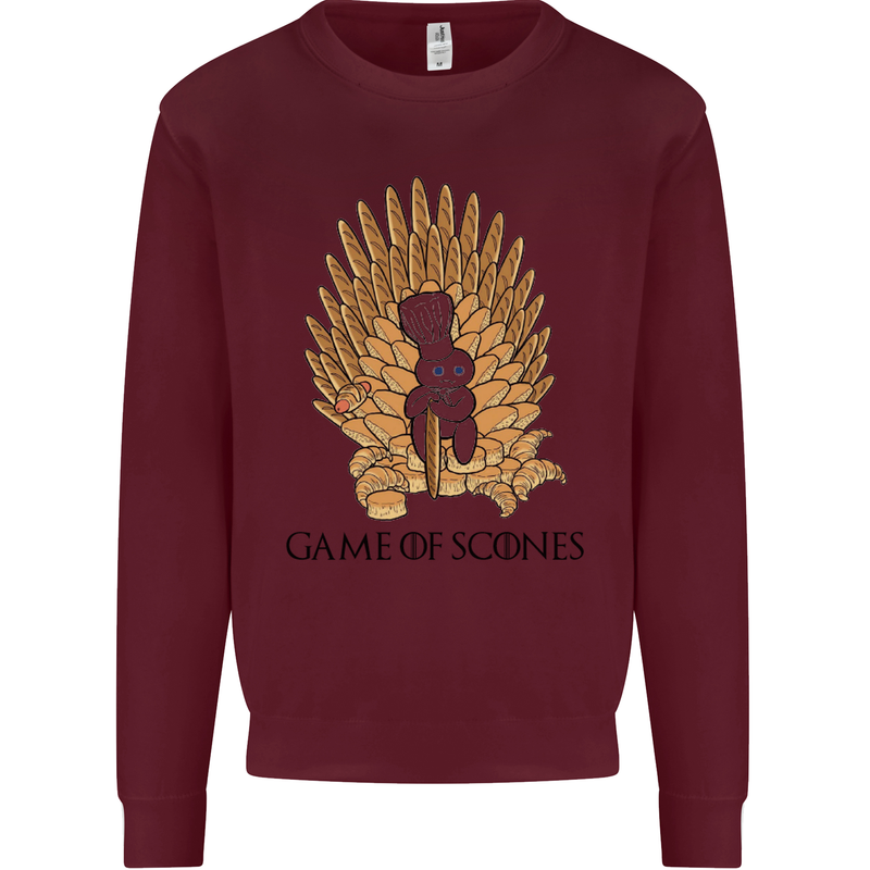 Game of Scones Funny Movie Parody GOT Kids Sweatshirt Jumper Maroon