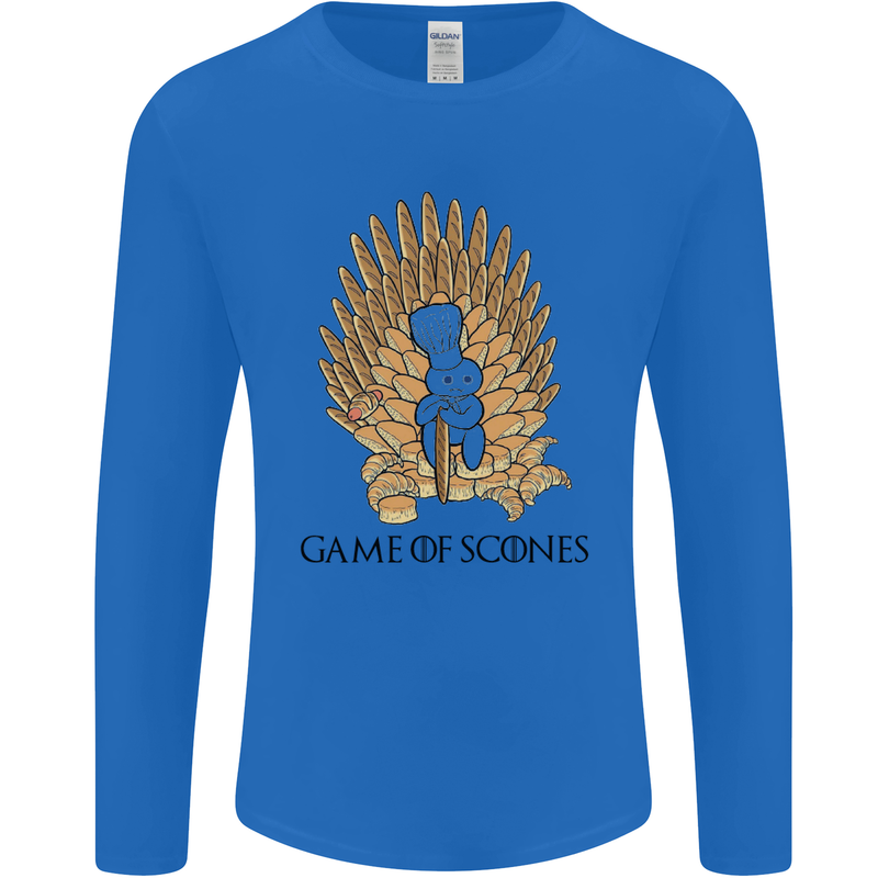 Game of Scones Funny Movie Parody GOT Mens Long Sleeve T-Shirt Royal Blue