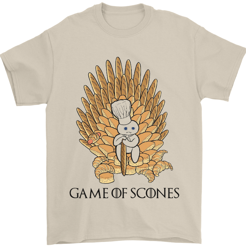 Game of Scones Funny Movie Parody GOT Mens T-Shirt Cotton Gildan Sand