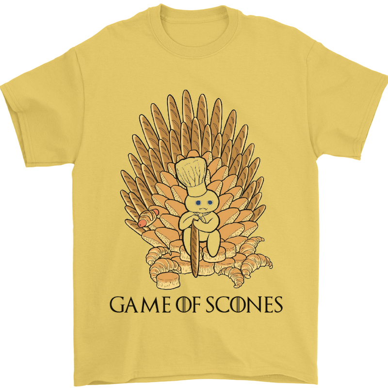 Game of Scones Funny Movie Parody GOT Mens T-Shirt Cotton Gildan Yellow