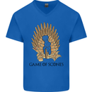 Game of Scones Funny Movie Parody GOT Mens V-Neck Cotton T-Shirt Royal Blue