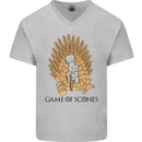 Game of Scones Funny Movie Parody GOT Mens V-Neck Cotton T-Shirt Sports Grey
