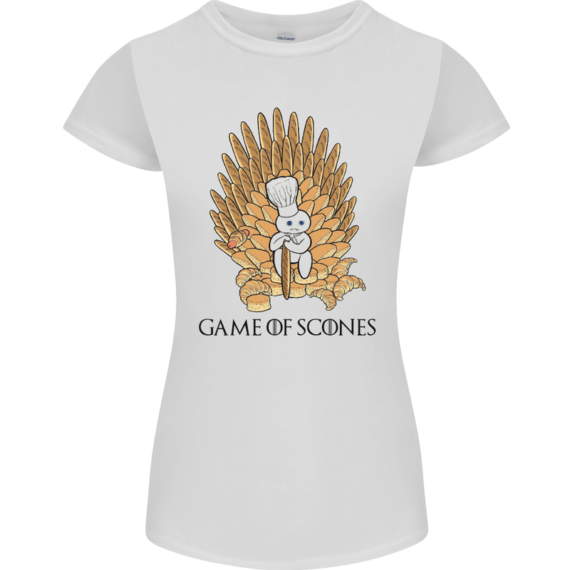 Game of Scones Funny Movie Parody GOT Womens Petite Cut T-Shirt White