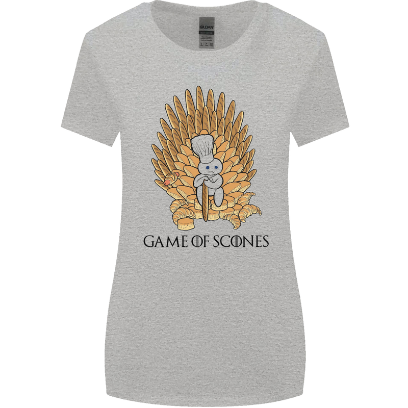 Game of Scones Funny Movie Parody GOT Womens Wider Cut T-Shirt Sports Grey