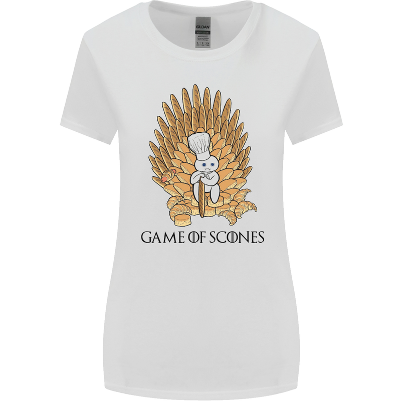 Game of Scones Funny Movie Parody GOT Womens Wider Cut T-Shirt White