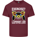 Gamer I Thought Said Extra Lives Gaming Mens Cotton T-Shirt Tee Top Maroon