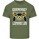 Gamer I Thought Said Extra Lives Gaming Mens Cotton T-Shirt Tee Top Military Green