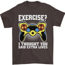 Gamer I Thought Said Extra Lives Gaming Mens T-Shirt 100% Cotton Dark Chocolate