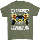 Gamer I Thought Said Extra Lives Gaming Mens T-Shirt 100% Cotton Military Green
