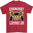 Gamer I Thought Said Extra Lives Gaming Mens T-Shirt 100% Cotton Red