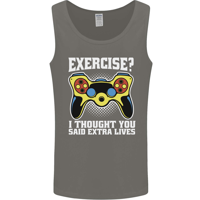 Gamer I Thought Said Extra Lives Gaming Mens Vest Tank Top Charcoal