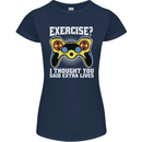 Gamer I Thought Said Extra Lives Gaming Womens Petite Cut T-Shirt Navy Blue
