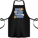 Gaming Eat Sleep Game Respawn Gamer Arcade Cotton Apron 100% Organic Black