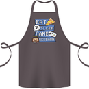 Gaming Eat Sleep Game Respawn Gamer Arcade Cotton Apron 100% Organic Dark Grey