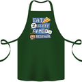 Gaming Eat Sleep Game Respawn Gamer Arcade Cotton Apron 100% Organic Forest Green