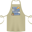 Gaming Eat Sleep Game Respawn Gamer Arcade Cotton Apron 100% Organic Khaki