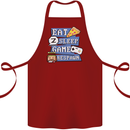 Gaming Eat Sleep Game Respawn Gamer Arcade Cotton Apron 100% Organic Maroon
