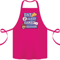 Gaming Eat Sleep Game Respawn Gamer Arcade Cotton Apron 100% Organic Pink
