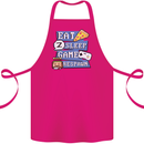Gaming Eat Sleep Game Respawn Gamer Arcade Cotton Apron 100% Organic Pink