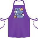 Gaming Eat Sleep Game Respawn Gamer Arcade Cotton Apron 100% Organic Purple