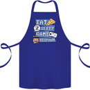 Gaming Eat Sleep Game Respawn Gamer Arcade Cotton Apron 100% Organic Royal Blue
