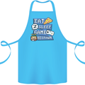 Gaming Eat Sleep Game Respawn Gamer Arcade Cotton Apron 100% Organic Turquoise