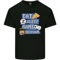 Gaming Eat Sleep Game Respawn Gamer Arcade Kids T-Shirt Childrens Black