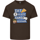 Gaming Eat Sleep Game Respawn Gamer Arcade Kids T-Shirt Childrens Chocolate