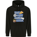 Gaming Eat Sleep Game Respawn Gamer Arcade Mens 80% Cotton Hoodie Black
