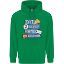 Gaming Eat Sleep Game Respawn Gamer Arcade Mens 80% Cotton Hoodie Irish Green
