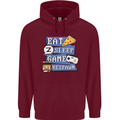 Gaming Eat Sleep Game Respawn Gamer Arcade Mens 80% Cotton Hoodie Maroon