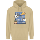 Gaming Eat Sleep Game Respawn Gamer Arcade Mens 80% Cotton Hoodie Sand