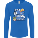 Gaming Eat Sleep Game Respawn Gamer Arcade Mens Long Sleeve T-Shirt Royal Blue