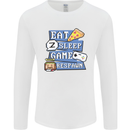 Gaming Eat Sleep Game Respawn Gamer Arcade Mens Long Sleeve T-Shirt White