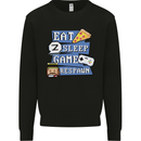 Gaming Eat Sleep Game Respawn Gamer Arcade Mens Sweatshirt Jumper Black