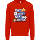 Gaming Eat Sleep Game Respawn Gamer Arcade Mens Sweatshirt Jumper Bright Red