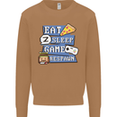 Gaming Eat Sleep Game Respawn Gamer Arcade Mens Sweatshirt Jumper Caramel Latte