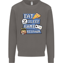 Gaming Eat Sleep Game Respawn Gamer Arcade Mens Sweatshirt Jumper Charcoal