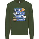 Gaming Eat Sleep Game Respawn Gamer Arcade Mens Sweatshirt Jumper Forest Green