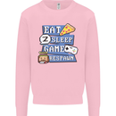 Gaming Eat Sleep Game Respawn Gamer Arcade Mens Sweatshirt Jumper Light Pink