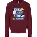 Gaming Eat Sleep Game Respawn Gamer Arcade Mens Sweatshirt Jumper Maroon